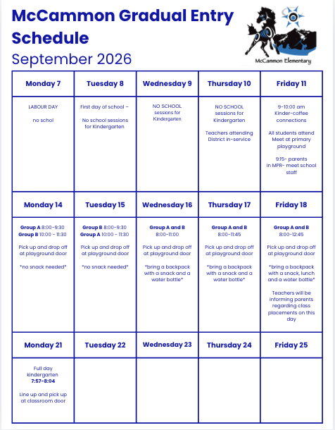 gradual entry schedule
